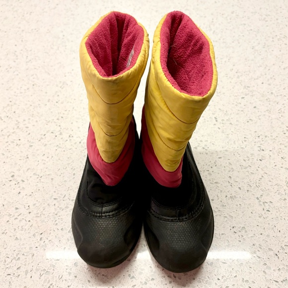 Columbia girls snow boots - size 3 - pink, yellow, black - used good condition - Picture 5 of 13